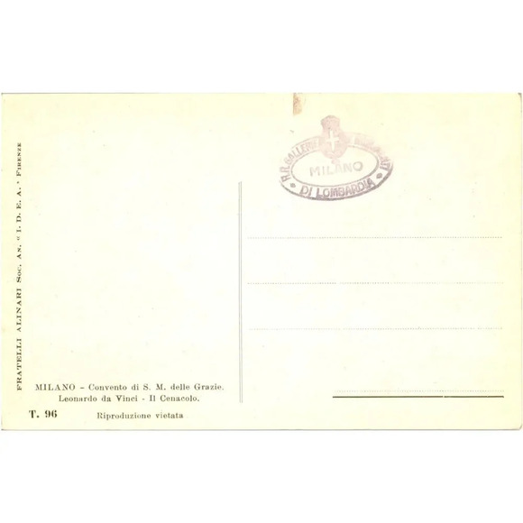 Milano Convento Di S. M. Delle Grazie. Leonardo Da Vinci Il Cenacolo Postcard - Picture 2 of 2